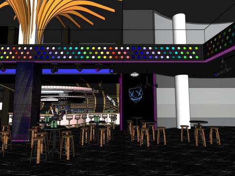 Bar interior design 3D Model