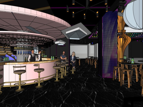 Bar interior design 3D Model