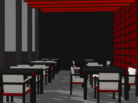 Hot pot restaurant 3D Model