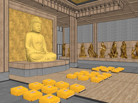 Kuil Shakya Mani Hall Model 3D