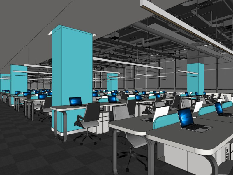 Modern office 3D Model .c4d .max .obj .3ds .fbx .stl .blend 