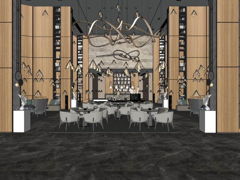 Lobi i&ccedil; mekanı 3D Model .c4d .max .obj .3ds .fbx .stl .blend 