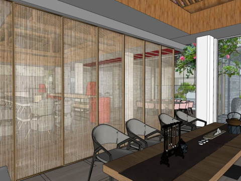 R&eacute;novation d'une maison avec cour Modèle 3D