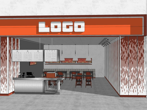 Boutique de th&eacute; aux bulles de style moderne Modèle 3D