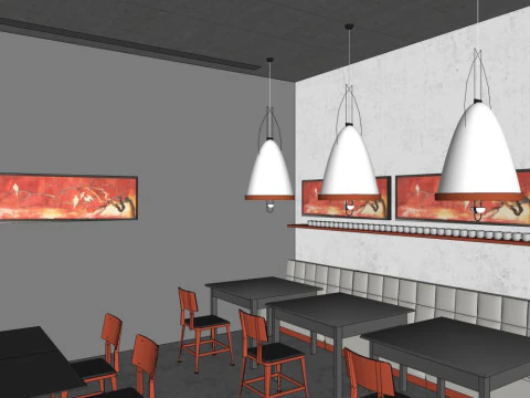 Modern-style bubble tea shop 3D Model