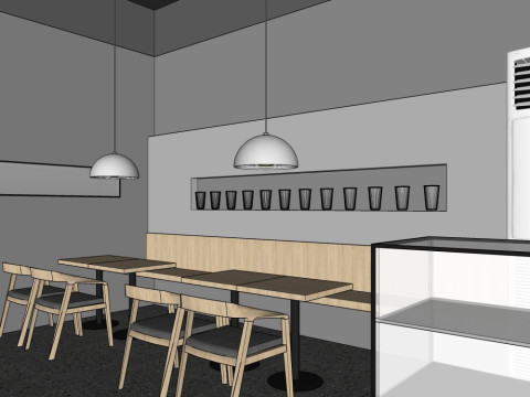 Negozio di bubble tea in stile moderno Modello 3D