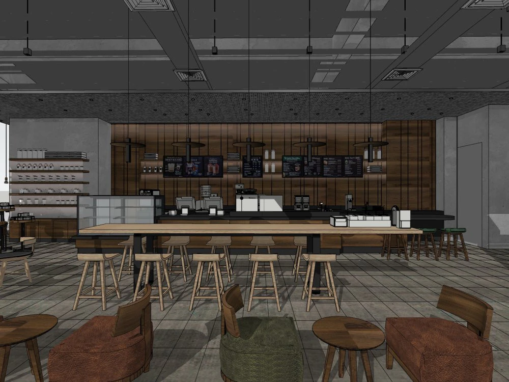 Starbucks Coffee Shop 3D Model .c4d .max .obj .3ds .fbx .stl .blend 