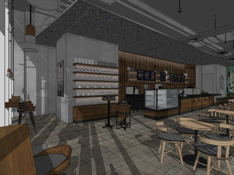 Starbucks Coffee Shop 3D Model