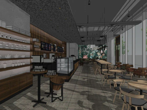 Starbucks Coffee Shop 3D Model