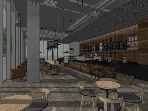 Starbucks Coffee Shop 3D Model