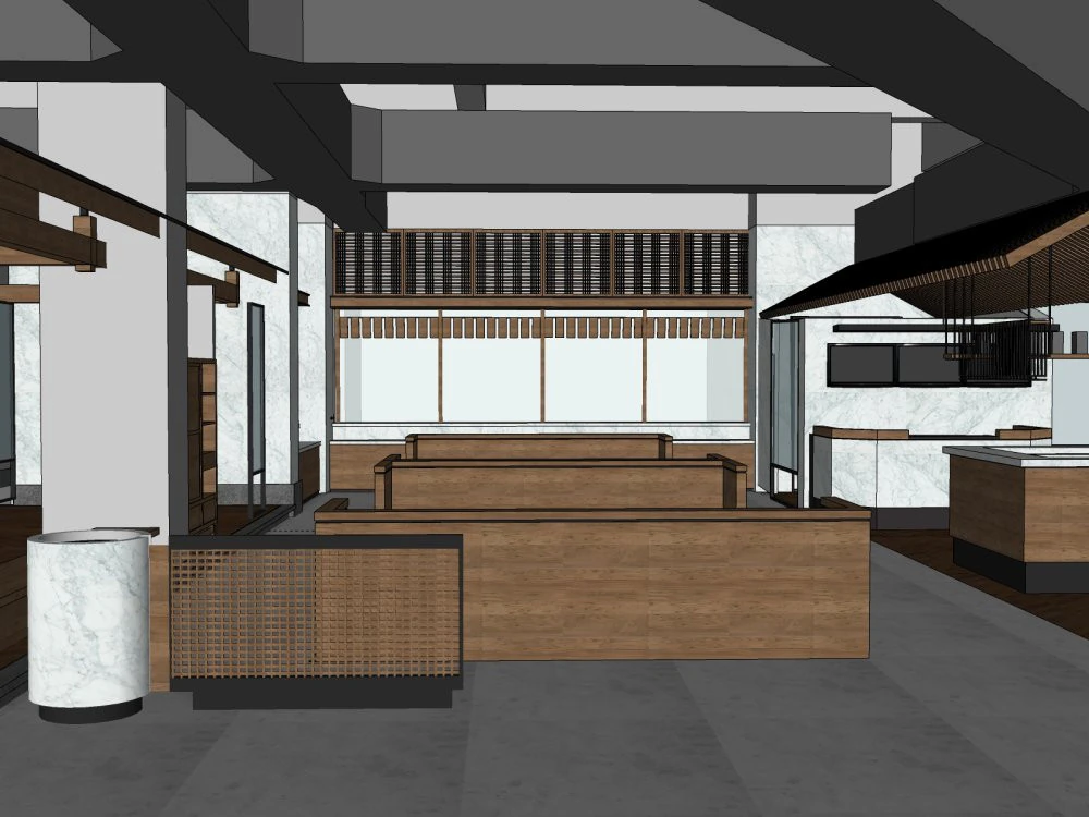 Modern-style restaurant 3D Model .c4d .max .obj .3ds .fbx .stl .blend 