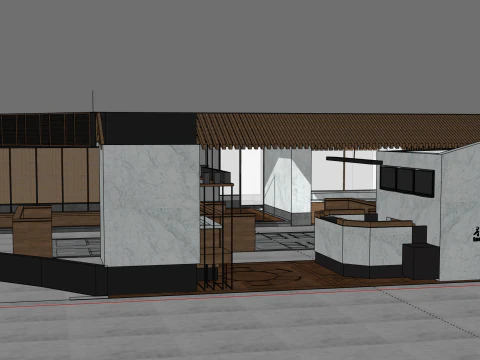Modern-style restaurant 3D Model