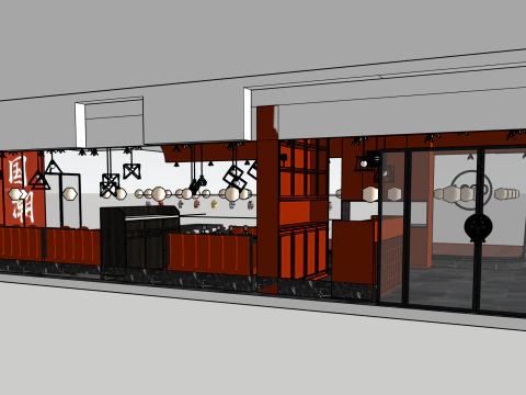 Restaurante tem&aacute;tico da &Oacute;pera de Pequim Modelo 3D