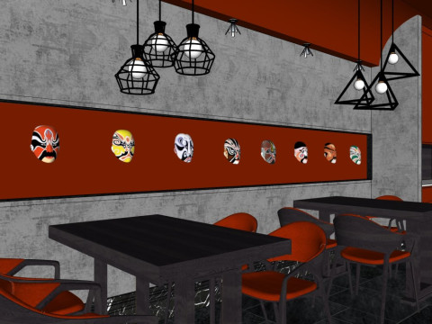 Beijing Opera themed restaurant 3D Model