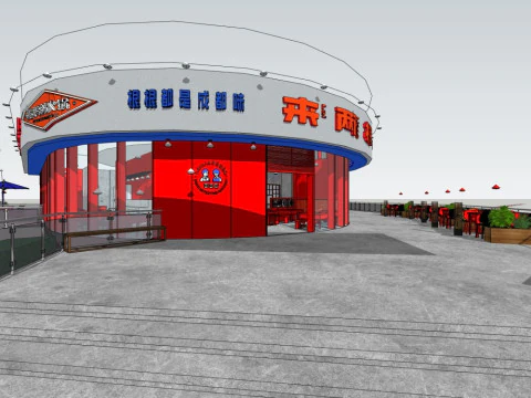 Restaurante de panela quente Modelo 3D