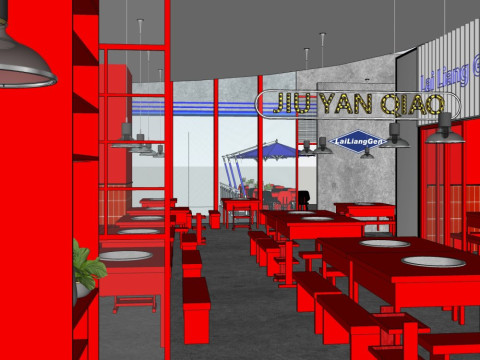 Hot pot restaurant 3D Model