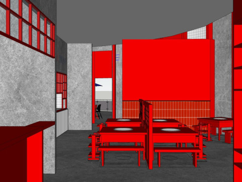Hot pot restaurant 3D Model