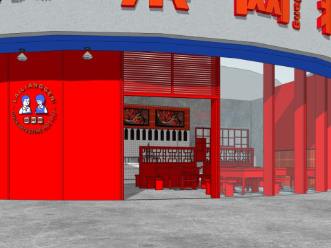 Hot pot restaurant 3D Model
