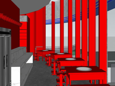 Hot pot restaurant 3D Model