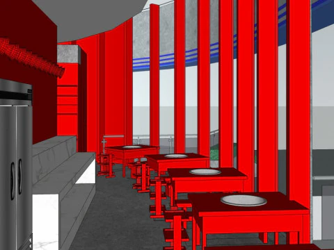 Hot pot restaurant 3D Model
