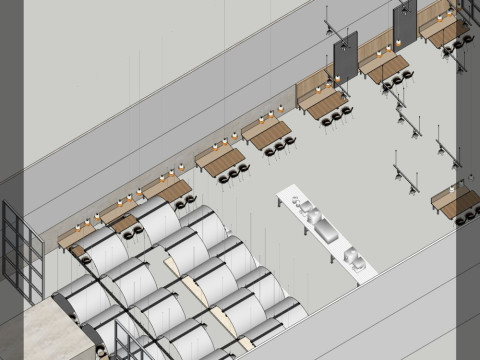 Restaurant Interior Design 3D Model