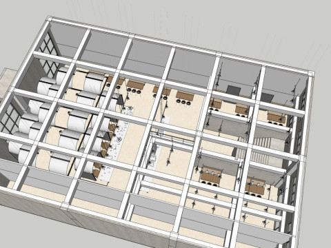 Restaurant Interior Design 3D Model