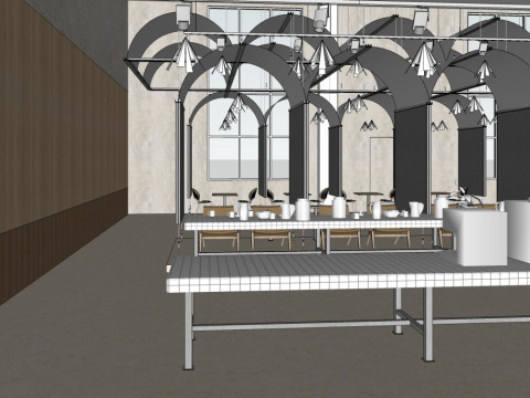 Restaurant Interior Design 3D Model
