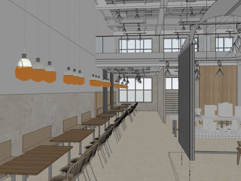 Restaurant Interior Design 3D Model
