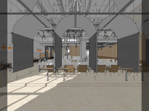 Restaurant Interior Design 3D Model