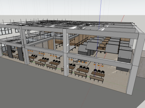 Restaurant Interior Design 3D Model