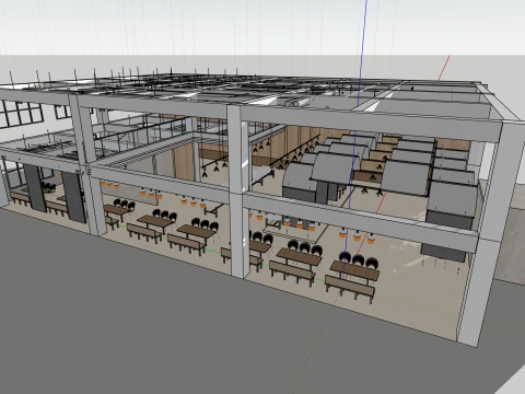 Restaurant Interior Design 3D Model