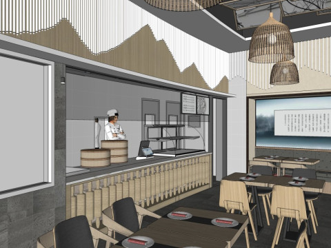 Steamed bun shop 3D Model