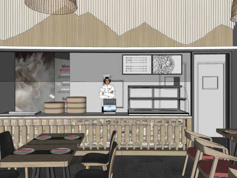 Steamed bun shop 3D Model