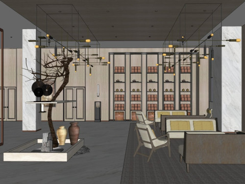 Hotellobby 3D Modell
