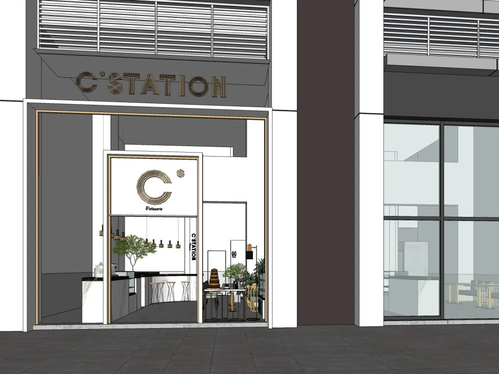 Milk tea shop design 3D Model .c4d .max .obj .3ds .fbx .stl .blend 