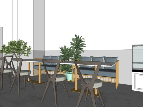 Milk tea shop design 3D Model