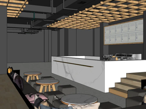 Coffee shop design 3D Model