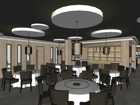 主题餐厅设计 3D 模型