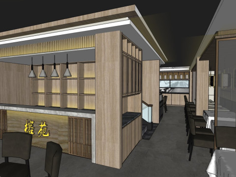 主题餐厅设计 3D 模型