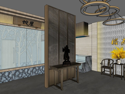 主题餐厅设计 3D 模型