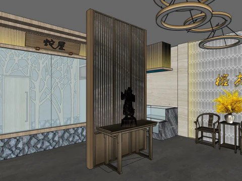 Theme restaurant design 3D Model