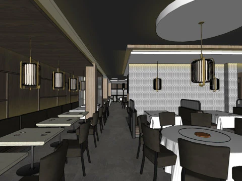 Theme restaurant design 3D Model