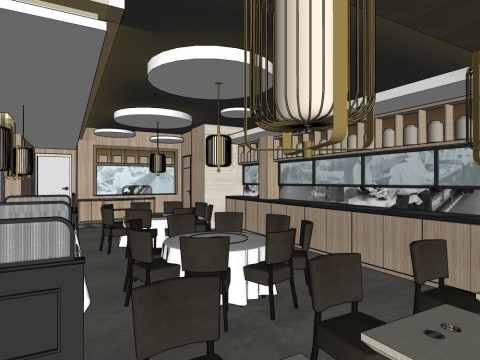 主题餐厅设计 3D 模型