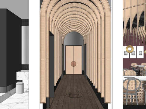 Catering Restaurant 3D Model