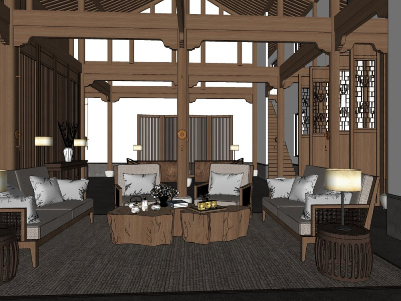 Homestay Rooms 3D Model .c4d .max .obj .3ds .fbx .stl .blend 