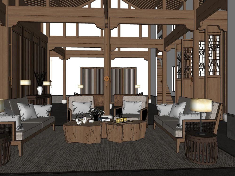 Homestay Rooms 3D Model .c4d .max .obj .3ds .fbx .stl .blend 