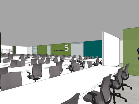 Office interior decoration design 3D Model