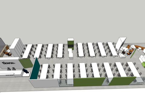 Office interior decoration design 3D Model