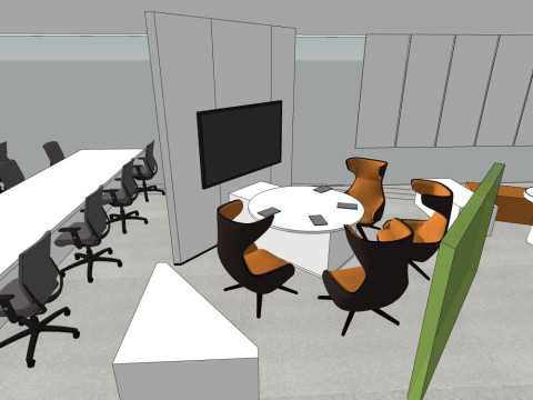 Office interior decoration design 3D Model