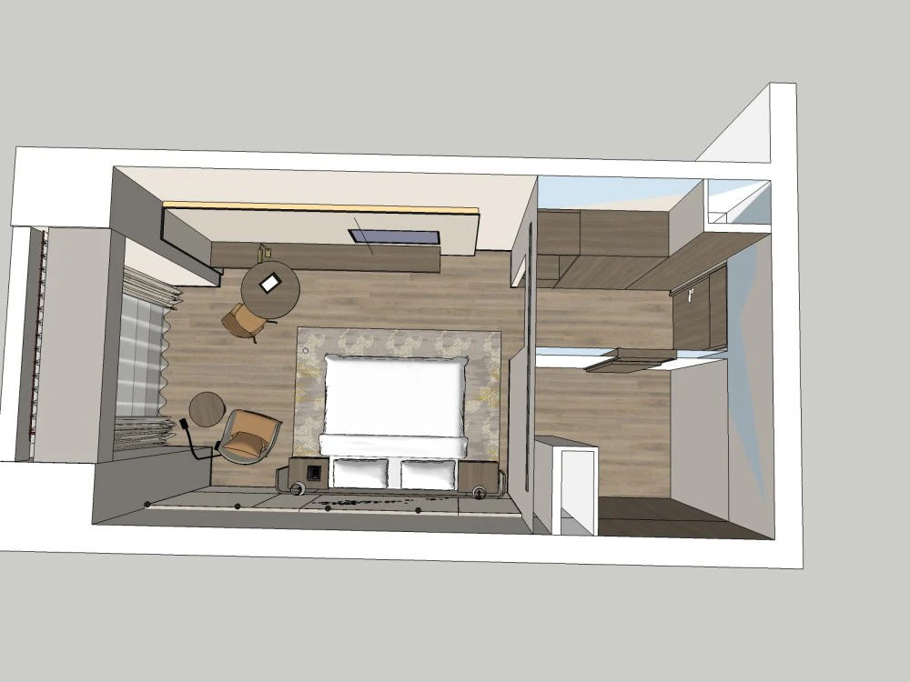 Hotel room 3D Model .c4d .max .obj .3ds .fbx .stl .blend 